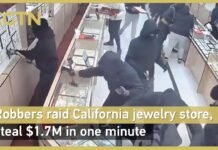 Robbers raid California jewelry store, steal $1.7M in one minute