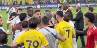 Liverpool icon Sadio Mane watches on as Cristiano Ronaldo in huge Saudi bust-up