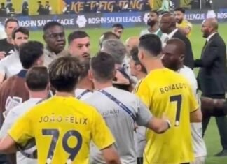 Liverpool icon Sadio Mane watches on as Cristiano Ronaldo in huge Saudi bust-up