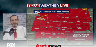 Severe Storms and Tornado Watches Threaten North and East Texas