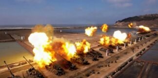 Kim Jong-un watches artillery drills on major North Korean holiday
