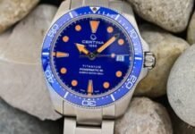 First Look – Three New Summer-Toned Certina DS Action Diver
38mm Titanium