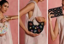 This collection marries Indian craftsmanship and quiet luxury in ethically made hand-embroidered bags