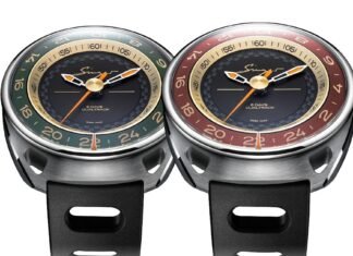 Singer Reimagined DualTrack: dual time with peripheral
24-hour display