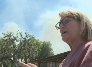 Clay County woman watches as wildfire smoke approaches home