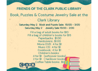 Friends of Clark Public Library Holding Book, Puzzle, Jewelry Sale on May 2