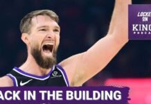 Injured Domantas Sabonis drops by Golden 1 Center, watches Max Raynaud STAR in a Kings win