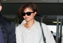 Zendaya Doesn’t Do Leggings and Sneakers at the Airport—She Wears This Skirt Trend With It Flats