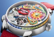 This Louis Vuitton watch is an explosion of pop art colour – and the dial moves!