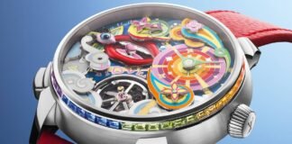 This Louis Vuitton watch is an explosion of pop art colour – and the dial moves!