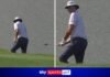 PGA Tour: Alligator watches from close range shot from ridge of water!