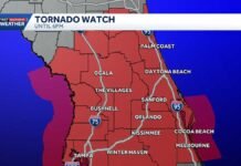 Tornado watch issued for Central Florida as front moves in on Saturday afternoon
