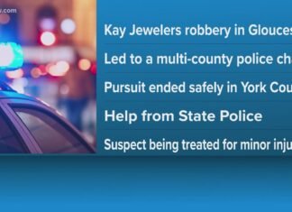 Jewelry store robbery sparks multi-agency police chase on Saturday