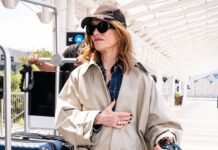For Airport Travel, French Women Know This Jeans and Trainers Pairing Is the Ultimate Combination