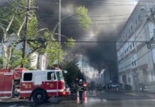 Watch area firefighters battle blaze in Belleville