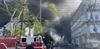 Watch area firefighters battle blaze in Belleville