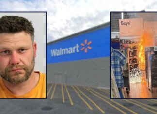 Man allegedly set fire at Walmart children’s clothing section to distract from jewelry heist