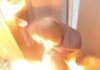 Nightmarish moment woman’s power bank bursts into flames in her handbag while she’s trapped in tiny lift
