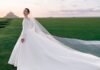 Model Ming Xi Wore a Custom Dior Haute Couture Dress to Marry at Mont Saint-Michel in Northern France