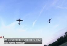 Keith Kaiser watches some RC planes fly in the sky