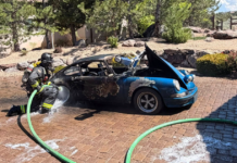 Car fire destroys Porsche in ArrowCreek