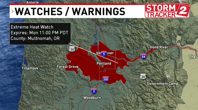 ‘Extreme Heat Watch’ issued for Portland metro area as high temps could hit triple digits