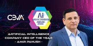 Ceva CEO Amir Panush Named “Artificial Intelligence Company CEO of the Year” in 2026 AI Breakthrough Awards Program