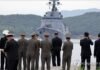 Kim watches Kang Kon destroyer set sail