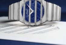 Piaget Polo 79 embraces ornamental stone with a blue
sodalite dial