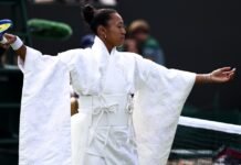 Naomi Osaka Arrives at Wimbledon in Hana Yagi Ceremonial-Inspired Gown