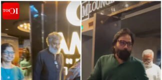SS Rajamouli watches ‘Peddi’ in Hyderabad; Director attends Ram Charan film with family; Sandeep Reddy Vanga joins