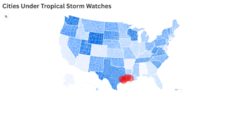Map Shows Cities Under Tropical Storm Watches as Cyclone Possible