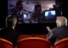 Steven Spielberg watches scene from “Close Encounters of the Third Kind”