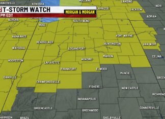 Thunderstorm watches issued for much of the northern half of Indiana
