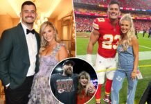 Travis Kelce’s teammate’s wife wins nearly $7K Chanel purse in Taylor Swift wedding raffle