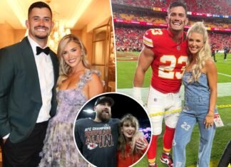 Travis Kelce’s teammate’s wife wins nearly $7K Chanel purse in Taylor Swift wedding raffle