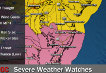 Tornado Watch for Delaware and Northern Mid-shore, Severe Thunderstorm Watch for Southern Delmarva