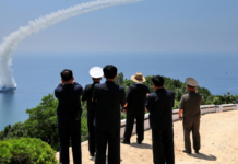 Kim Jong Un watches cruise missile tests from new 5,000-ton destroyer