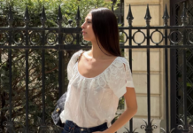 Not Button-Downs, But Not Tanks—The Prettier Top Parisians Always Wear With Jeans and Denim Shorts