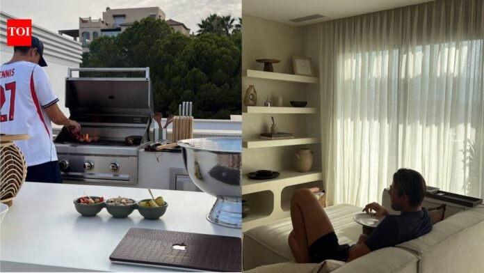 Jake Dennis watches TV, cooks barbecue as Lexi Grace Boosey shows off new Marbella home