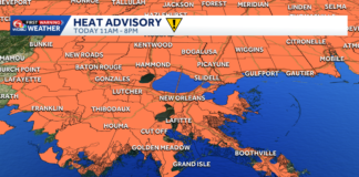 Heat Advisory in effect for Louisiana, Mississippi as feels-like temperatures climb above 108 degrees
