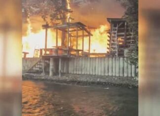 Man escapes Bradley Creek Wildfire by boat and watches cabin go up in flames