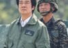 Taiwanese President Lai Ching-te watches a demonstration during the Han Kuang military drills at a navy base in Kaohsiung