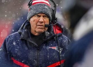 New England Patriots head coach Bill Belichick watches from the sideline as they take on the New York Jets at Gillette Stadium in Foxborough, Massachusetts on Jan. 7, 2024.