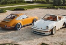 Singer and Louis Vuitton unveil two bespoke Porsche 911s featuring a detachable timepiece inspired by the iconic Tambour watch