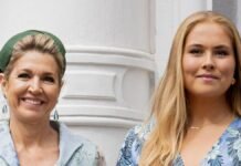 Princess Amalia borrows her mother Queen Maxima’s £1.2k leather designer handbag