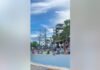 Unexpected pool crowd watches couple’s intimate wedding ceremony