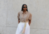 Not Linen, Not Taffeta—Chic Dressers Are All Wearing This Transitional Trouser Trend Into Autumn
